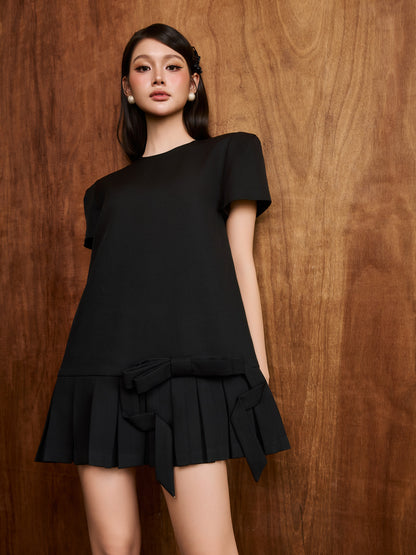 COLIN Black Split-Hem Dress