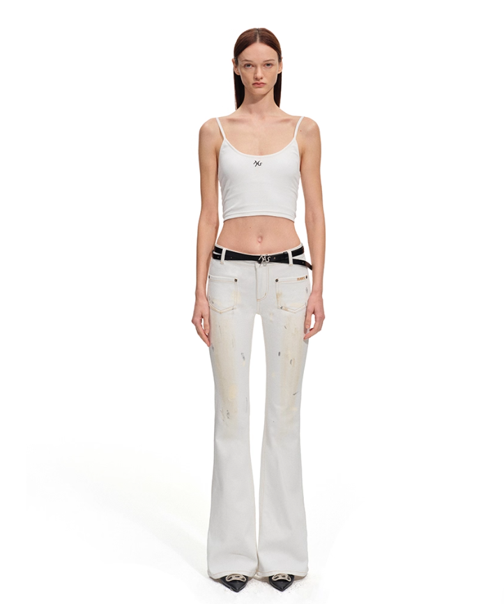NAWS Polar Collection White Flared Jeans