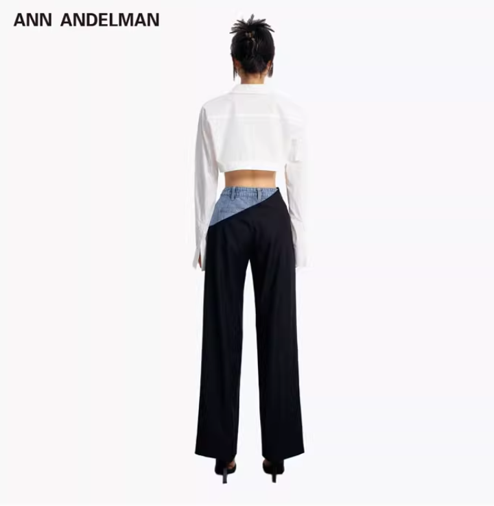 ANN ANDELMAN Contrast Black Jeans