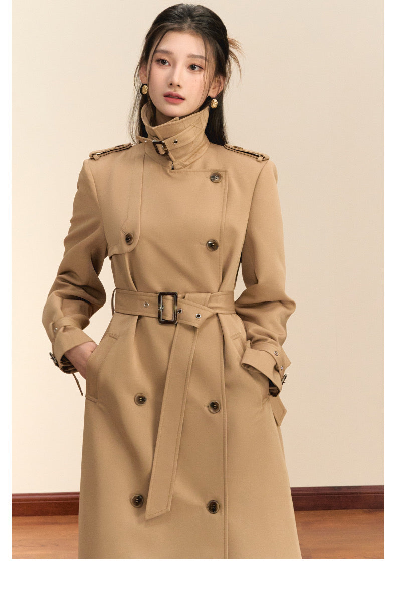 OShea Khaki Maxi Trench Coat