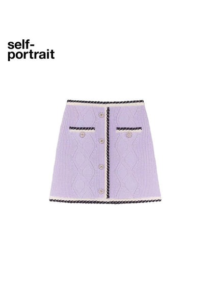 Self-Portrait PURPLE CONTRAST MINI SKIRT