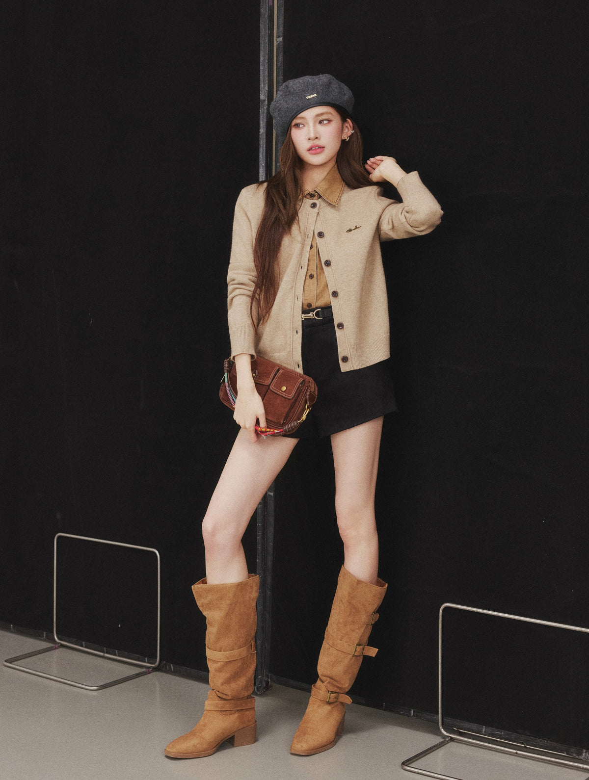 OTEBANBASS Ote260910 Denim Spliced Knit Sweater