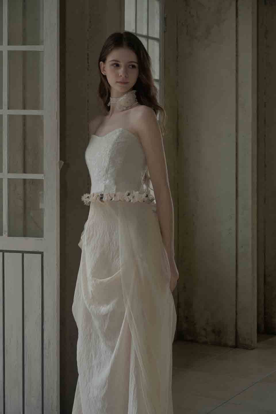 Crow Crew White sleeveless corset dress