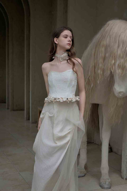 Crow Crew White sleeveless corset dress