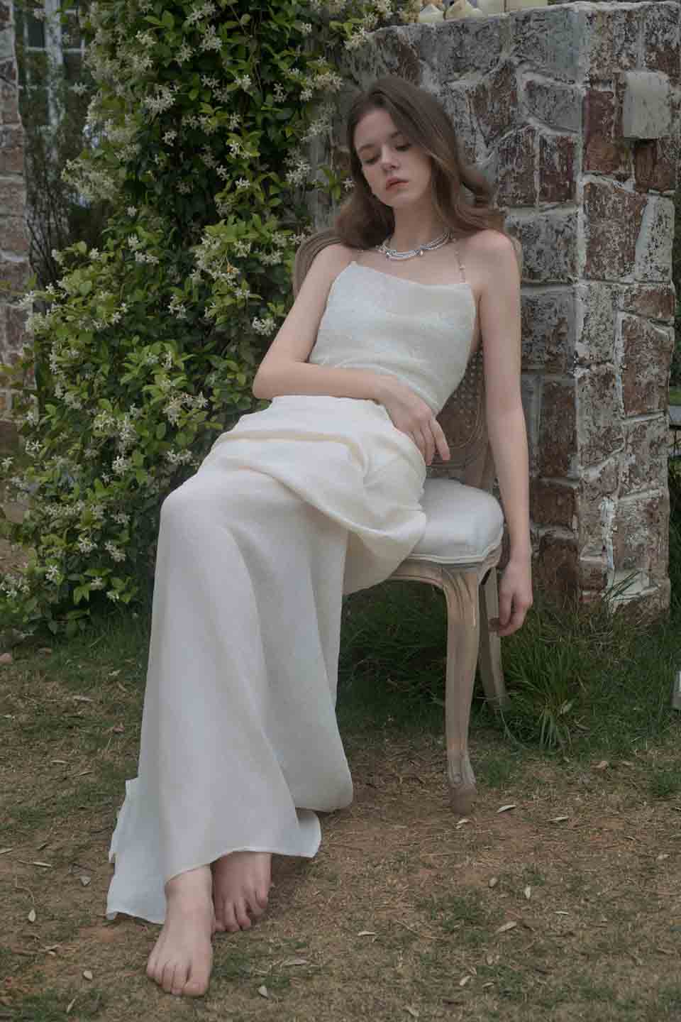 Crow Crew White dark patten camisole dress