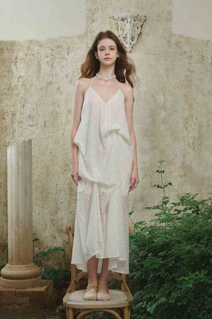 Crow Crew V-neck pleated camisole dress