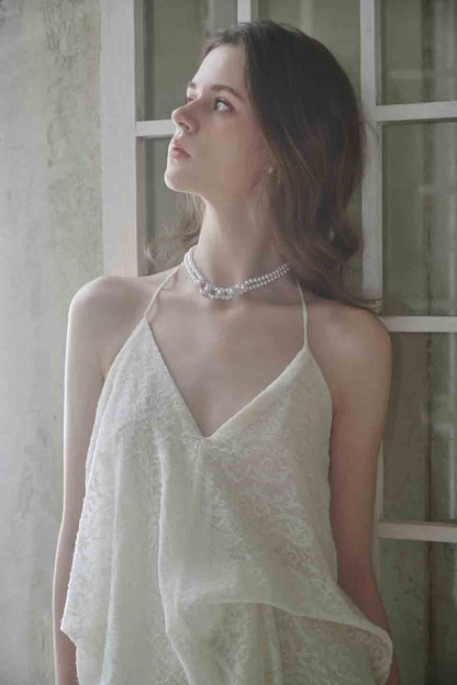 Crow Crew V-neck pleated camisole dress