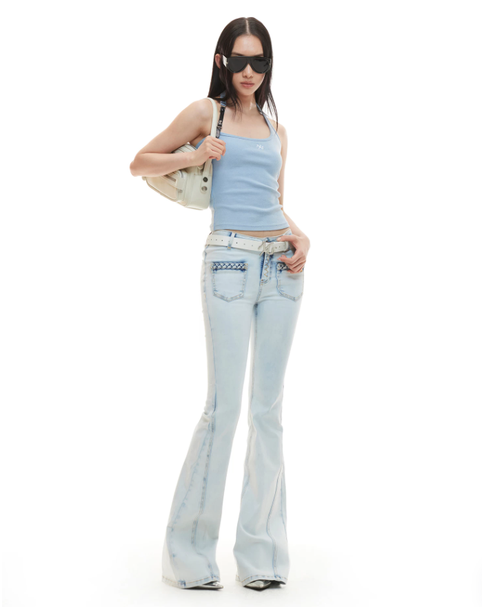 NAWS NAW-K041926 Denim Flare Stretch Pants