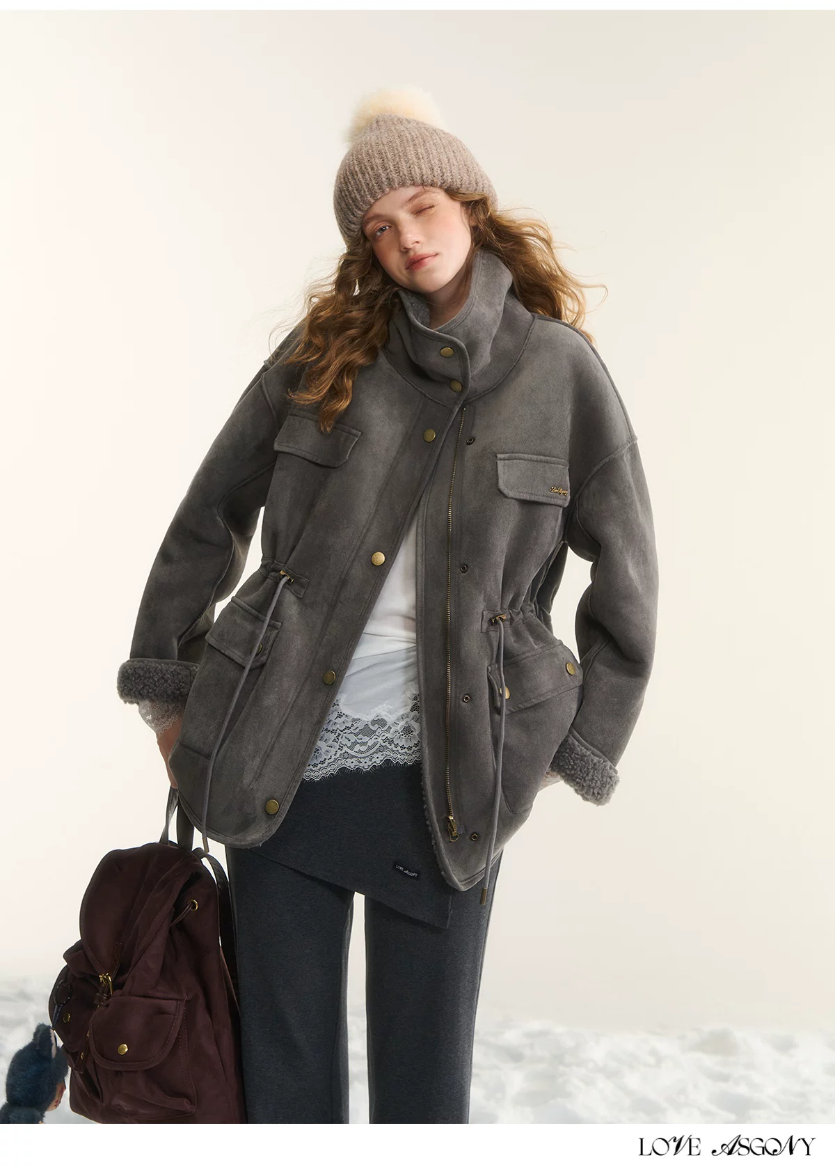 AsGony ASG25528 Reversible Thick Biker Jacket（2color)