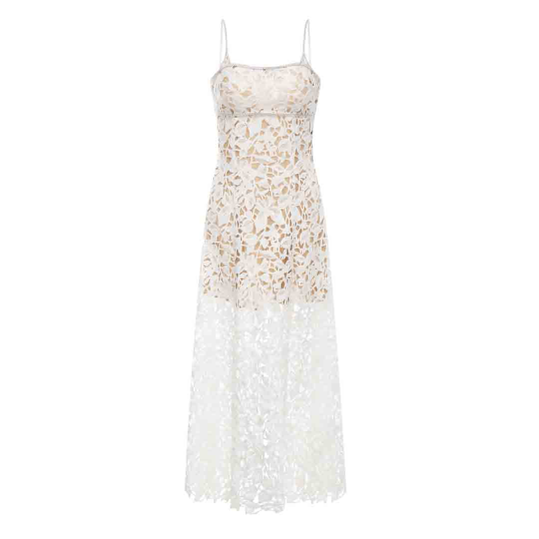 Wardrobes by chen Embroidered lace camisole dress