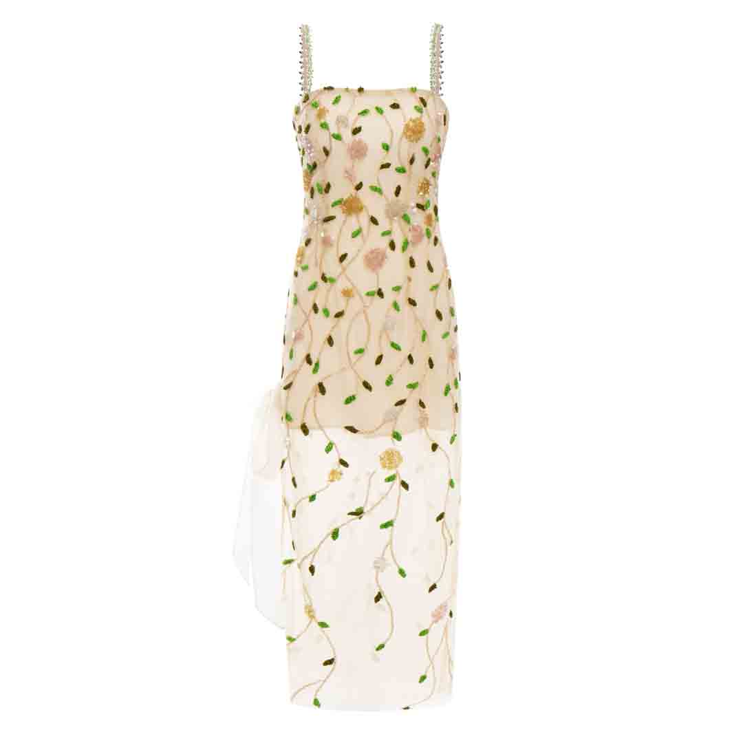 Wardrobes by chen Embroidered floral camisole dress