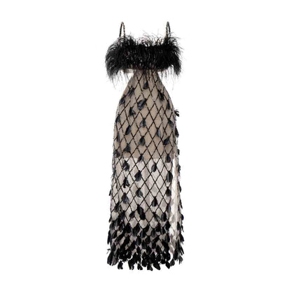 Wardrobes by chen Black feather bead dress