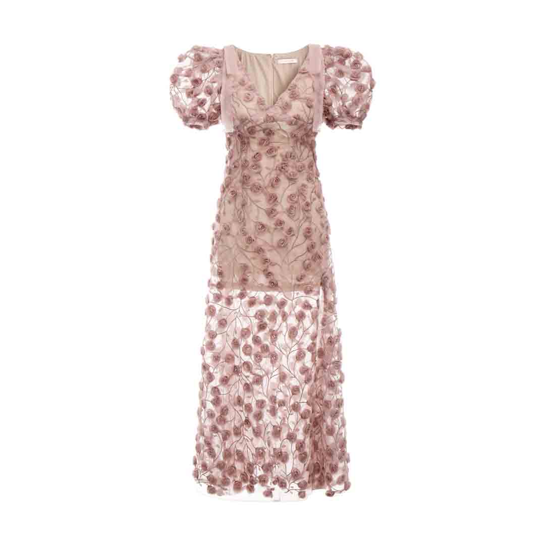 Wardrobes by chen Dried rose bubble sleeves dress