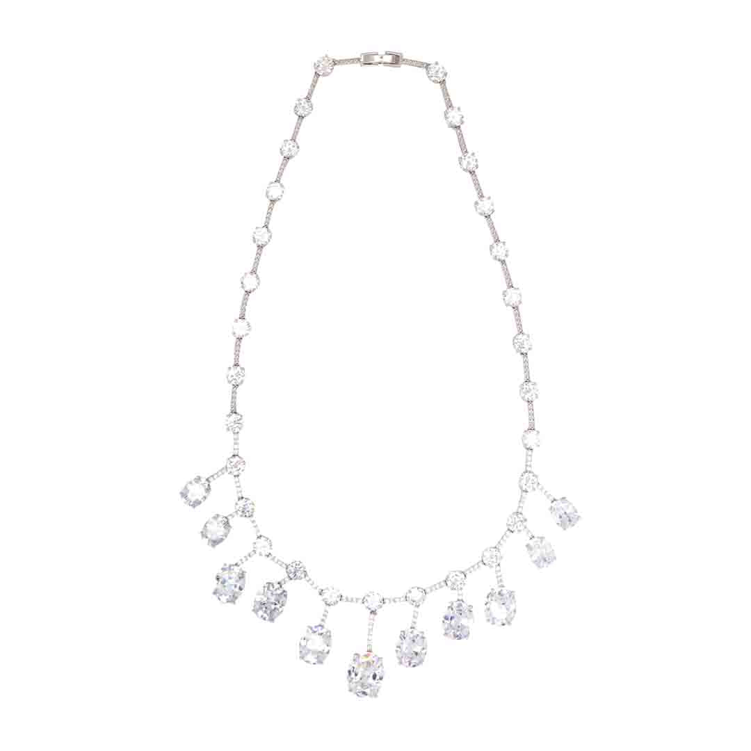 Wardrobes by chen Water droplet round zircon necklace