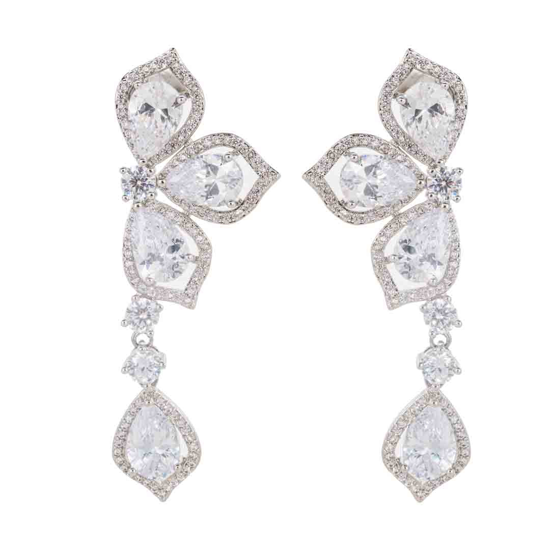 Wardrobes by chen Rose petal zircon earrings