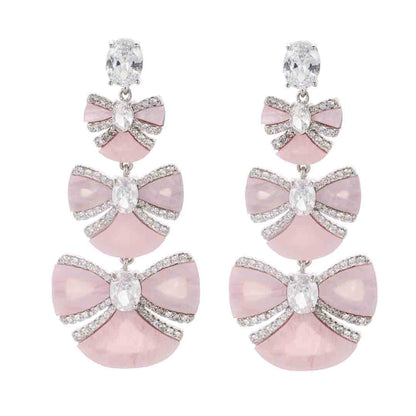 Wardrobes by chen Pink shell diamond pendant earrings