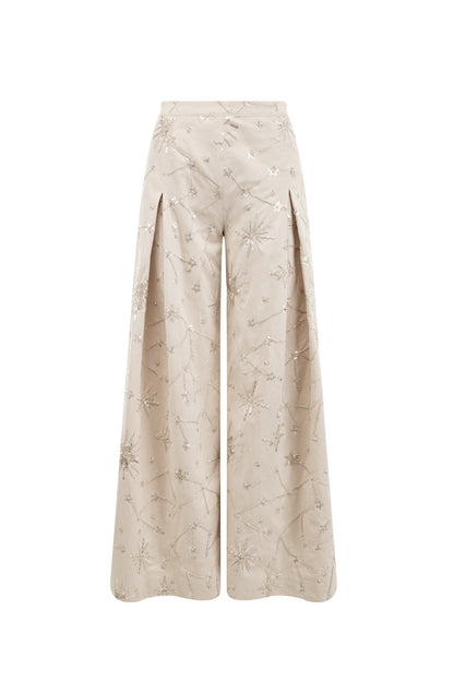 Wardrobes by chen Shooting star embroidered vest top + loose pants set