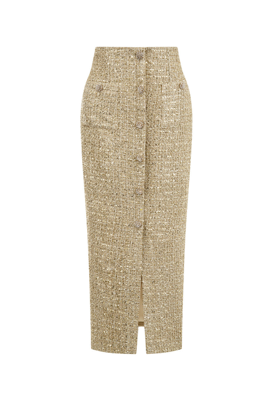 Wardrobes by chen Tweed handmade bead embroidered short top + skirt set