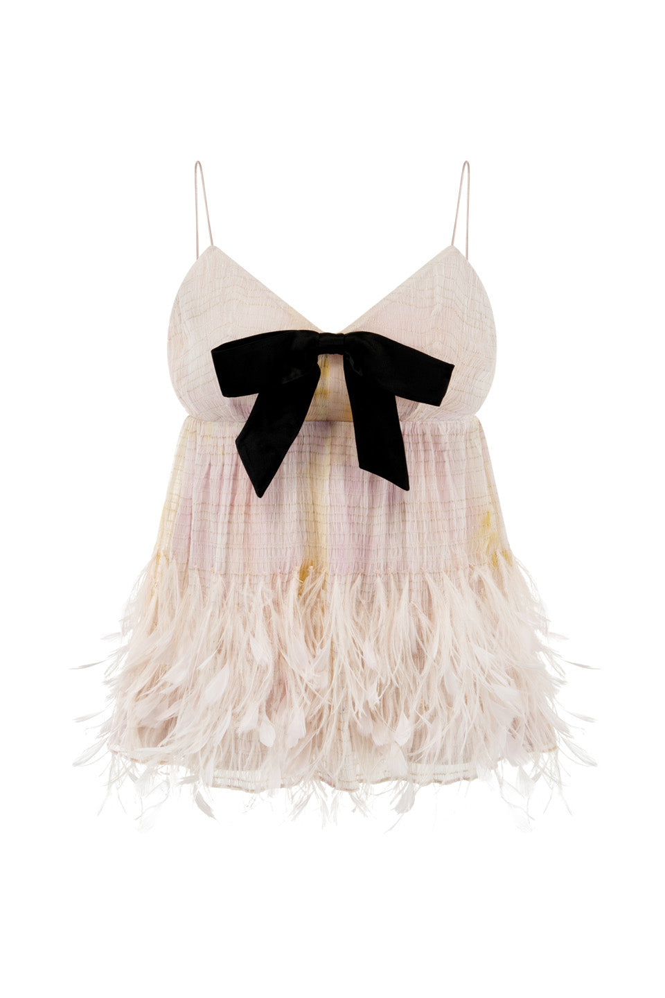 Wardrobes by chen Tie dye handmade feather camisole top + pants set