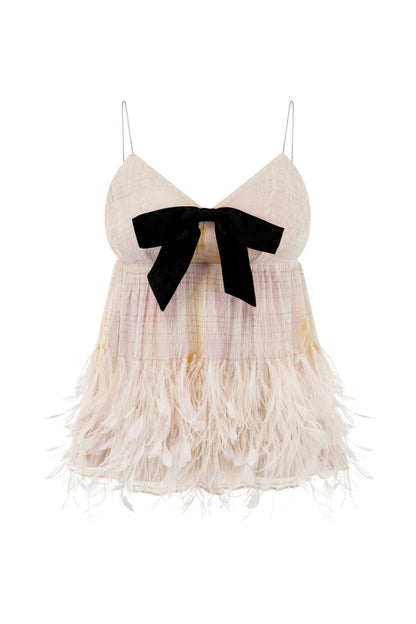 Wardrobes by chen Tie dye handmade feather camisole top + pants set