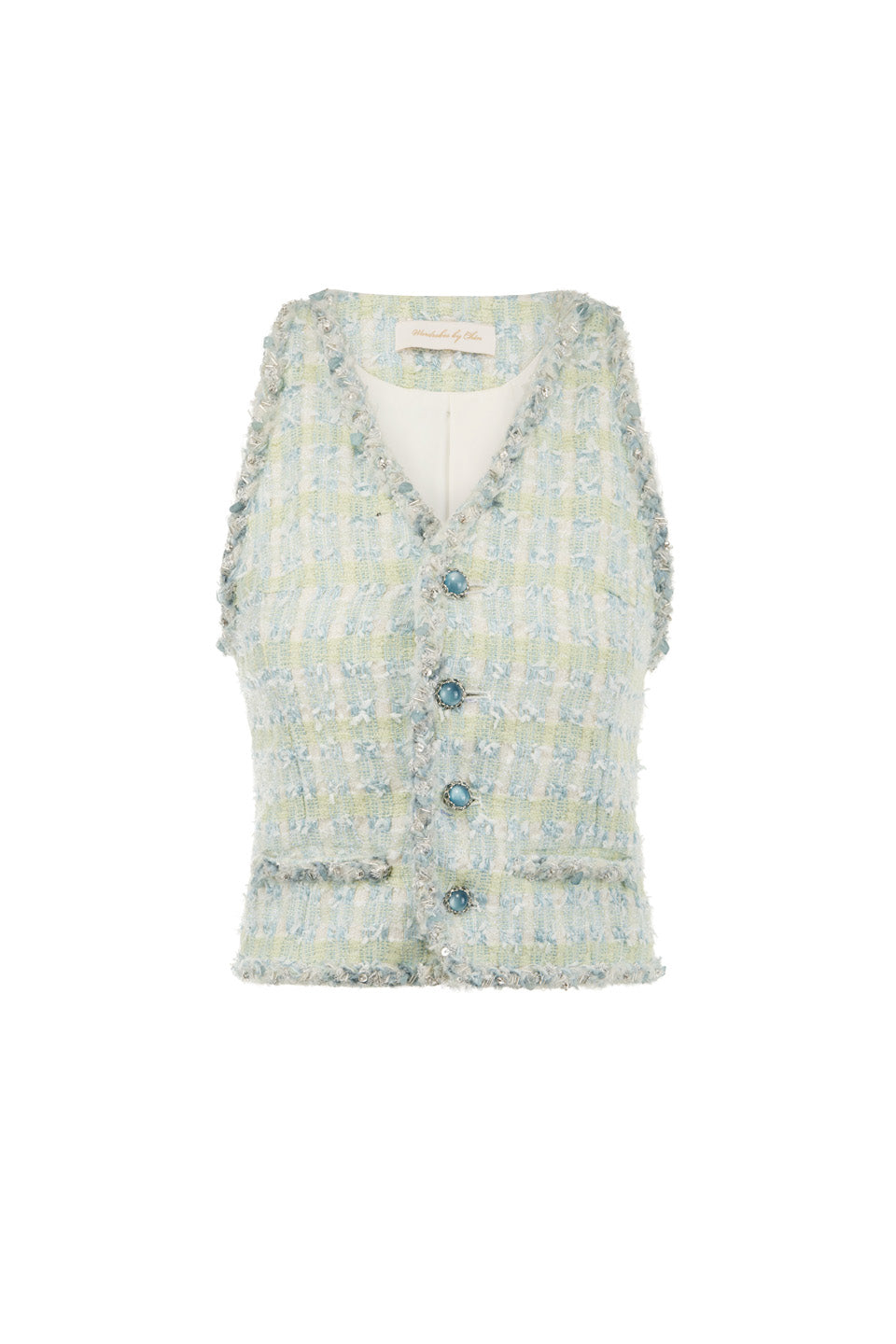 Wardrobes by chen Tweed ribbon vest top + skirt set