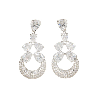 Wardrobes by chen Zircon full diamond hollow earrings