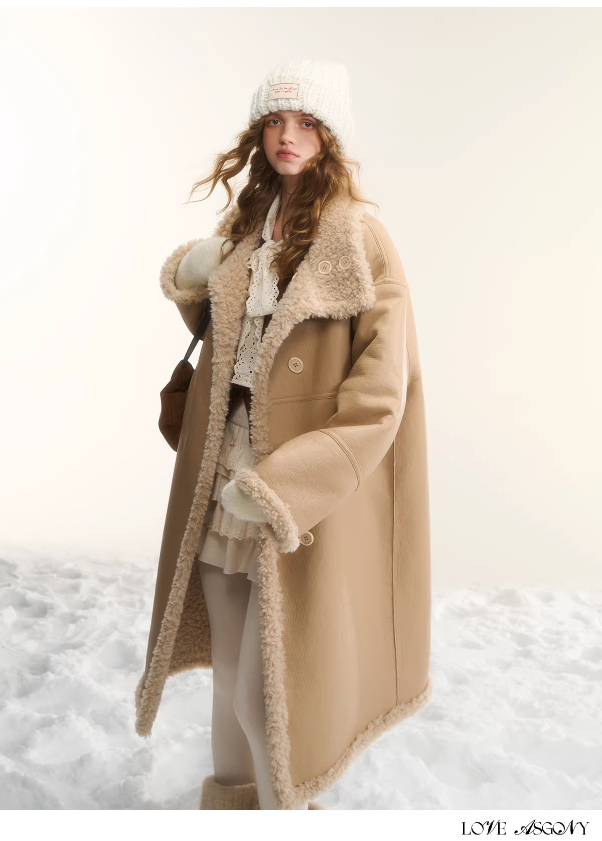 AsGony ASG25560 double-sided long sherpa coat(2color)