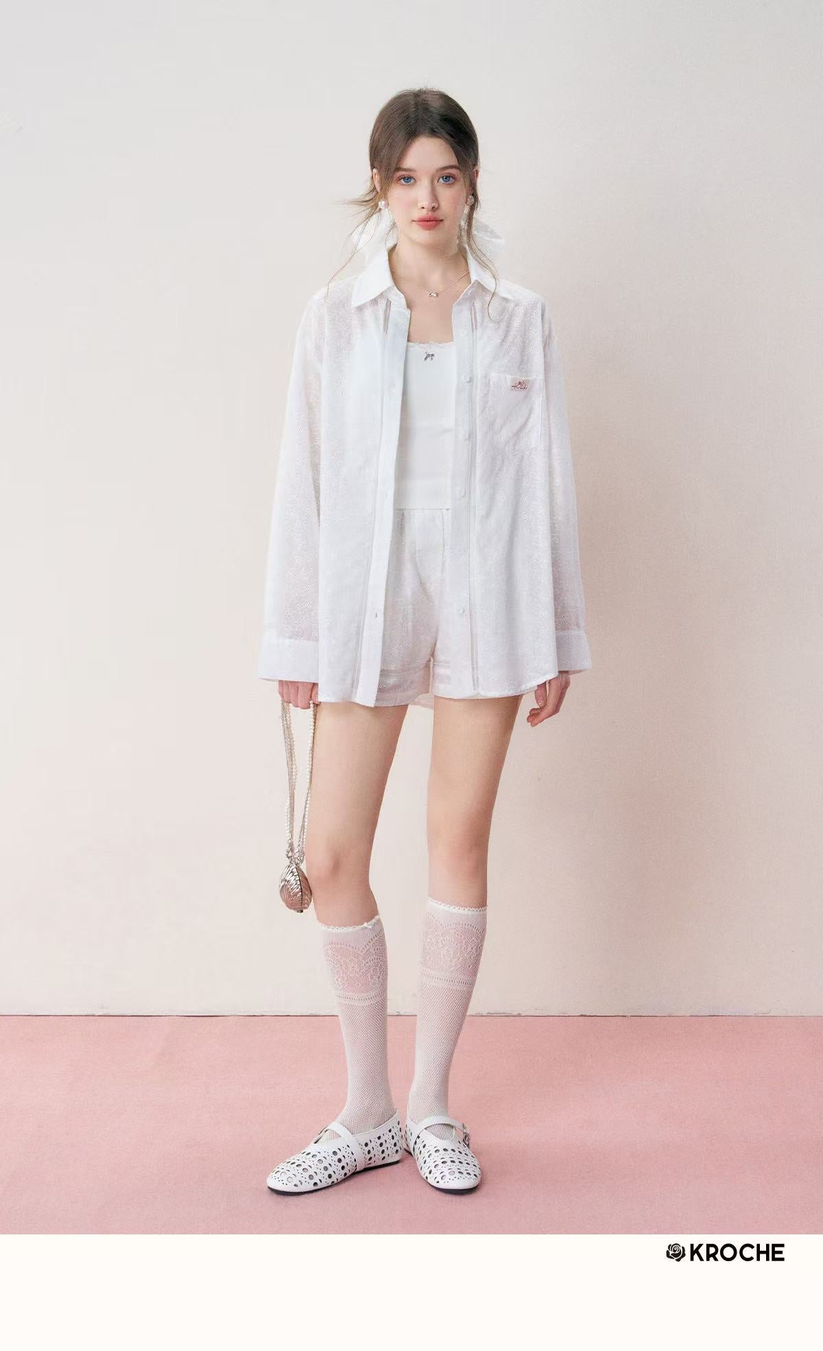 K Roche Kroche Lace shirt + shorts set – CHUUI_Collection
