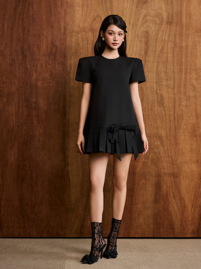 COLIN Black Split-Hem Dress
