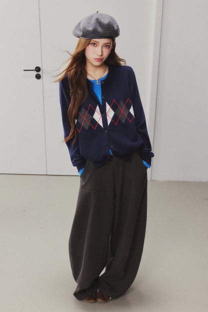 OTEBANBASS Ote260925  Argyle Color-Block Wool Knit Sweater