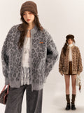 AsGony ASG24550 wool blended loose knitted jacket