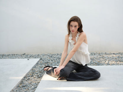 NONCESTNON N290 Ruffled neck hanging vest