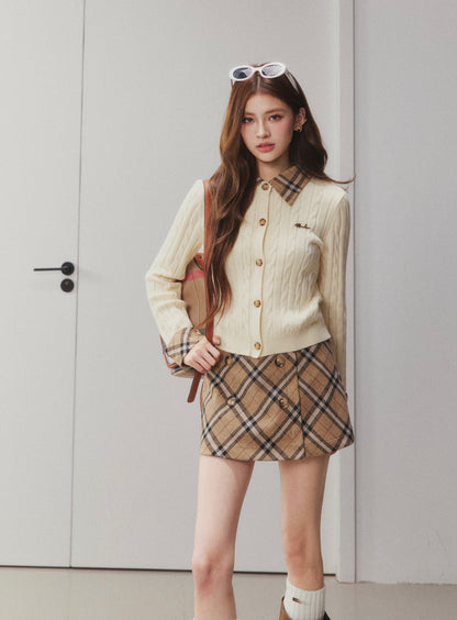 OTEBANBASS Ote260904 Cable Knit Argyle Sweater