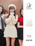 ASGONY [Star Style]Bowknot Pleated Mini Skirt