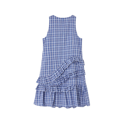 SOMESOWE S2508113 Irregular ruffled vest dress