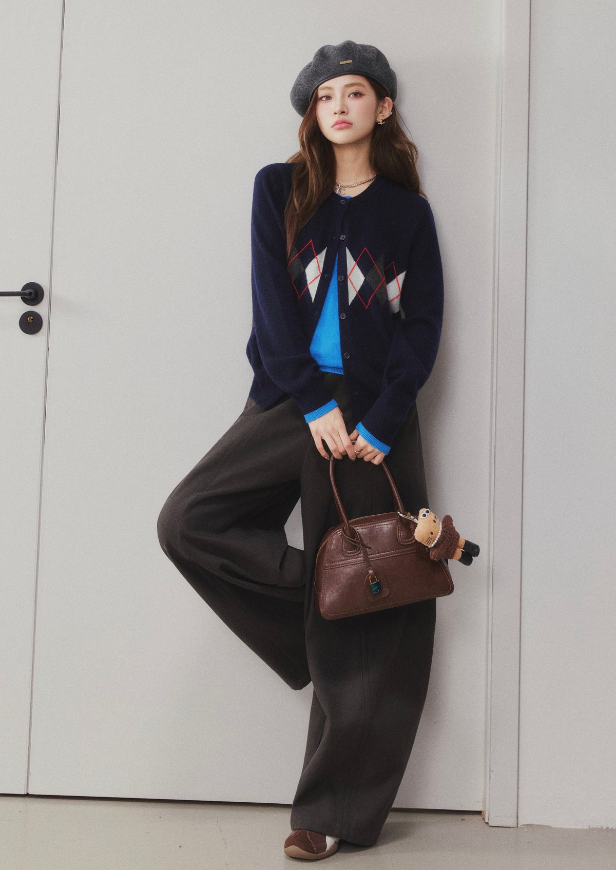 OTEBANBASS Ote260925  Argyle Color-Block Wool Knit Sweater
