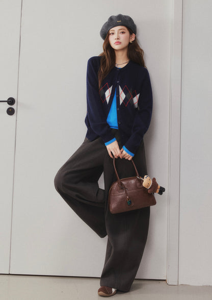 OTEBANBASS Ote260925  Argyle Color-Block Wool Knit Sweater