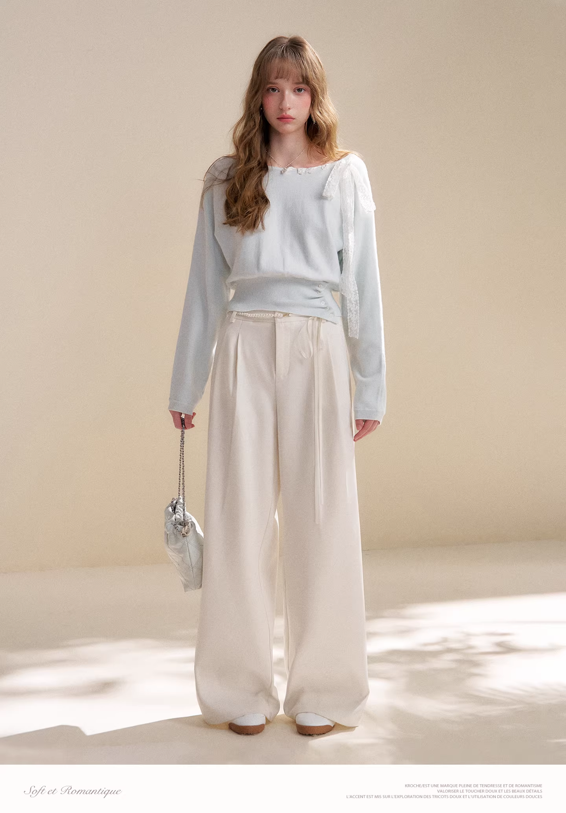 Kroche KP2075 Lace ribbon knitted top