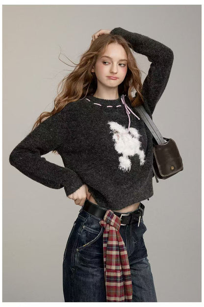 VIA PITTI V24DK291 Fun fluffy puppy sweater