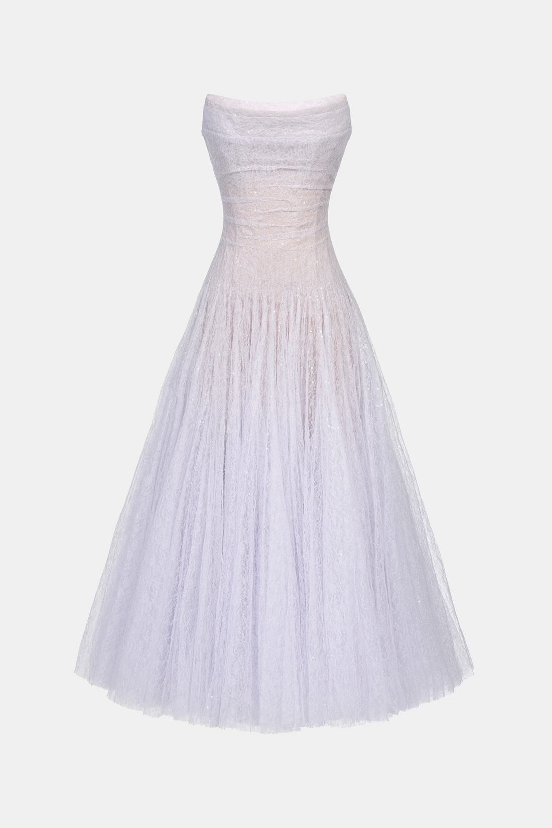 Montsand Draped Lace Midi Dress-Violet