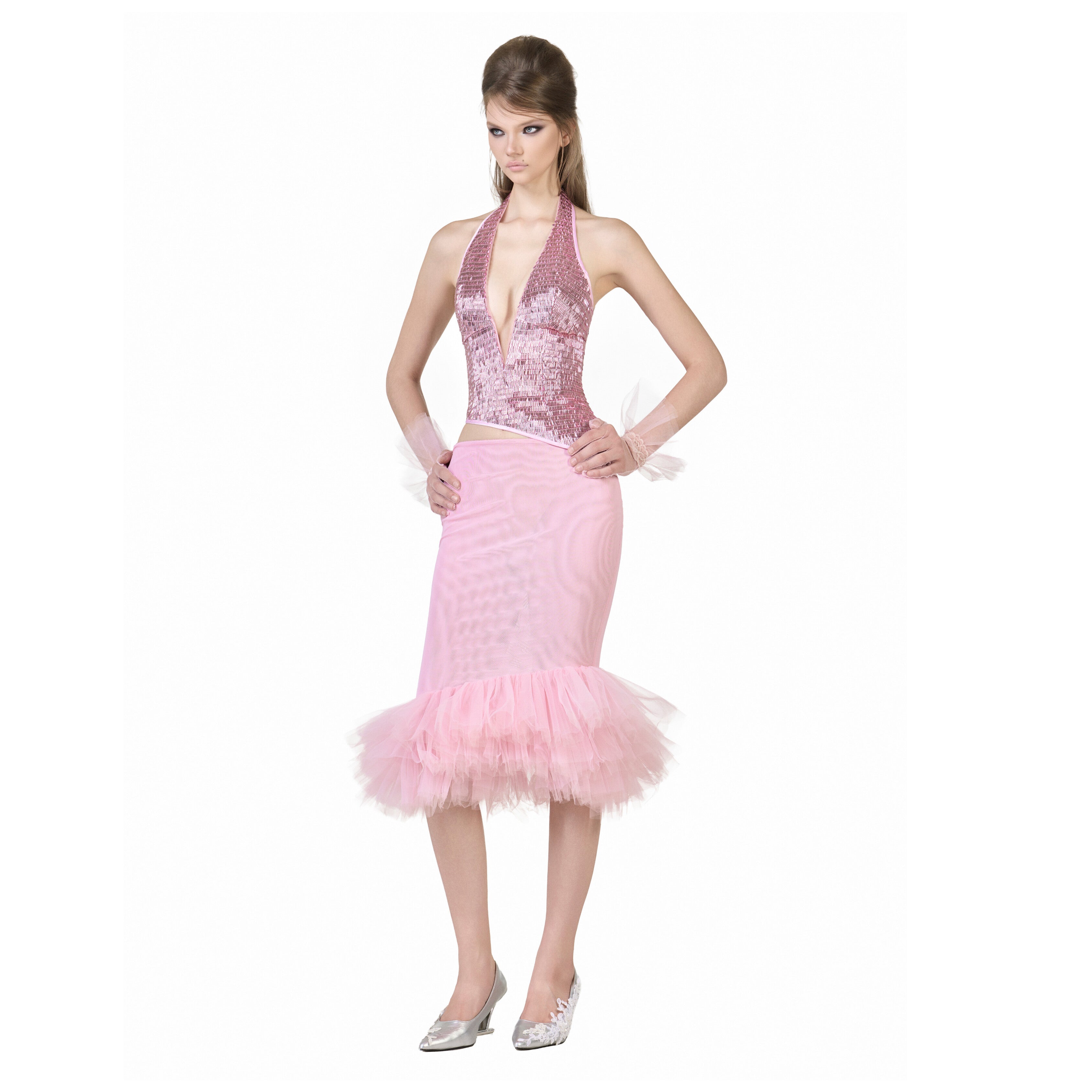 FFSD DEAR LOVE TOP &amp; SWEET SKIRT-PINK