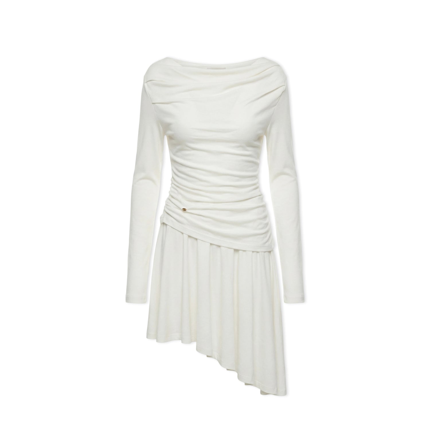 16DEWS 16D246071 Swing collar long sleeved waist cinching dress