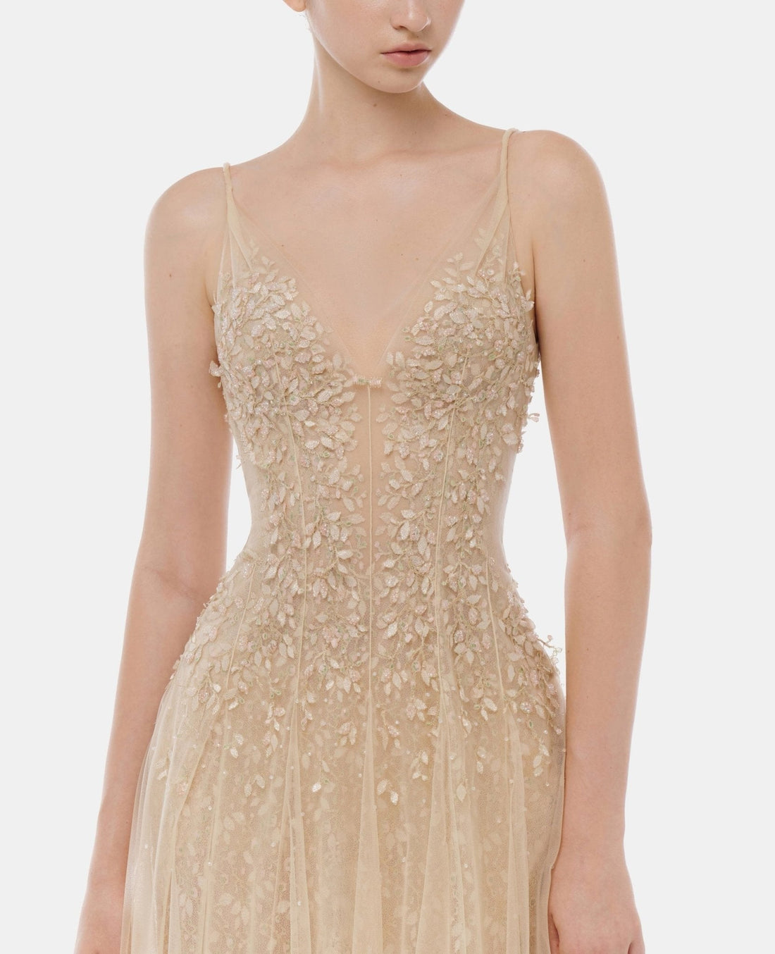 Montsand Pastel Deep V Midi Dress