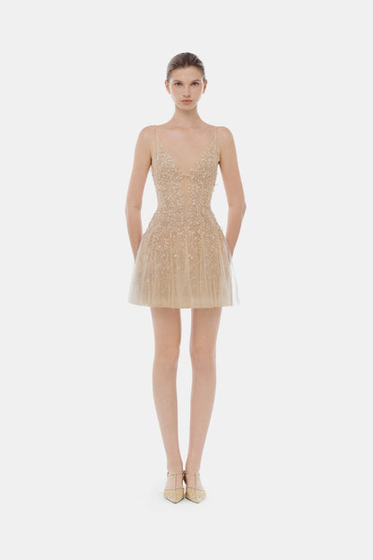 Montsand Pastel Deep V Mini Dress