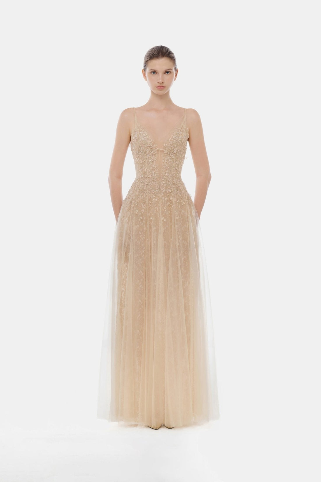 Montsand Pastel Deep V Maxi Dress