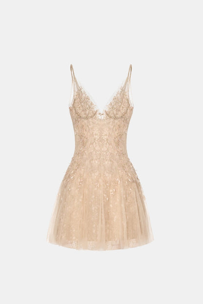 Montsand Pastel Deep V Mini Dress