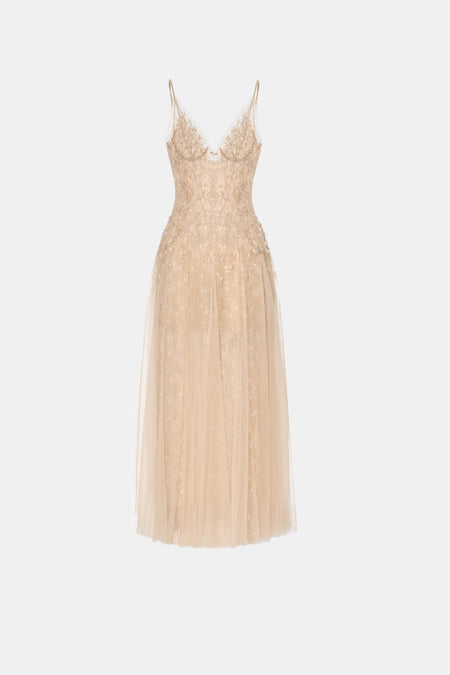 Montsand Pastel Deep V Midi Dress