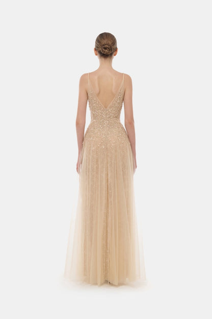 Montsand Pastel Deep V Maxi Dress