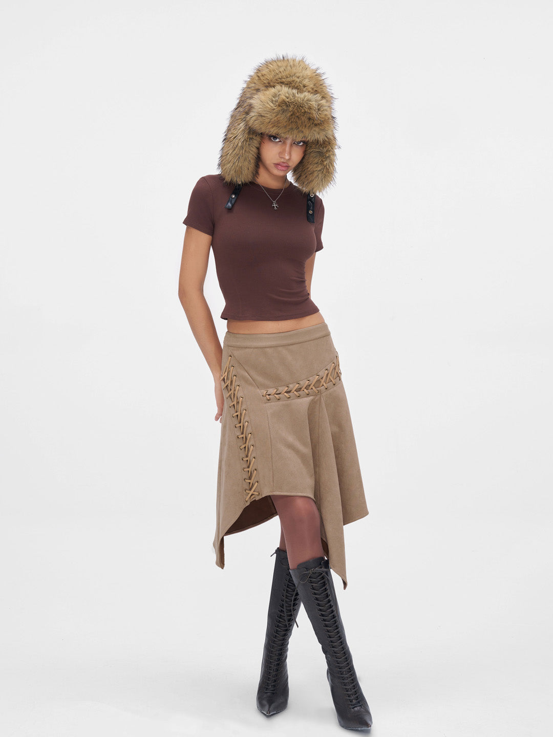 JYOSEI Brown plush hat