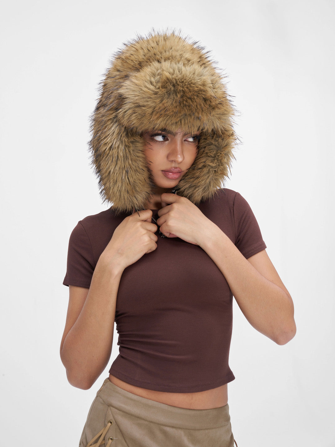 JYOSEI Brown plush hat